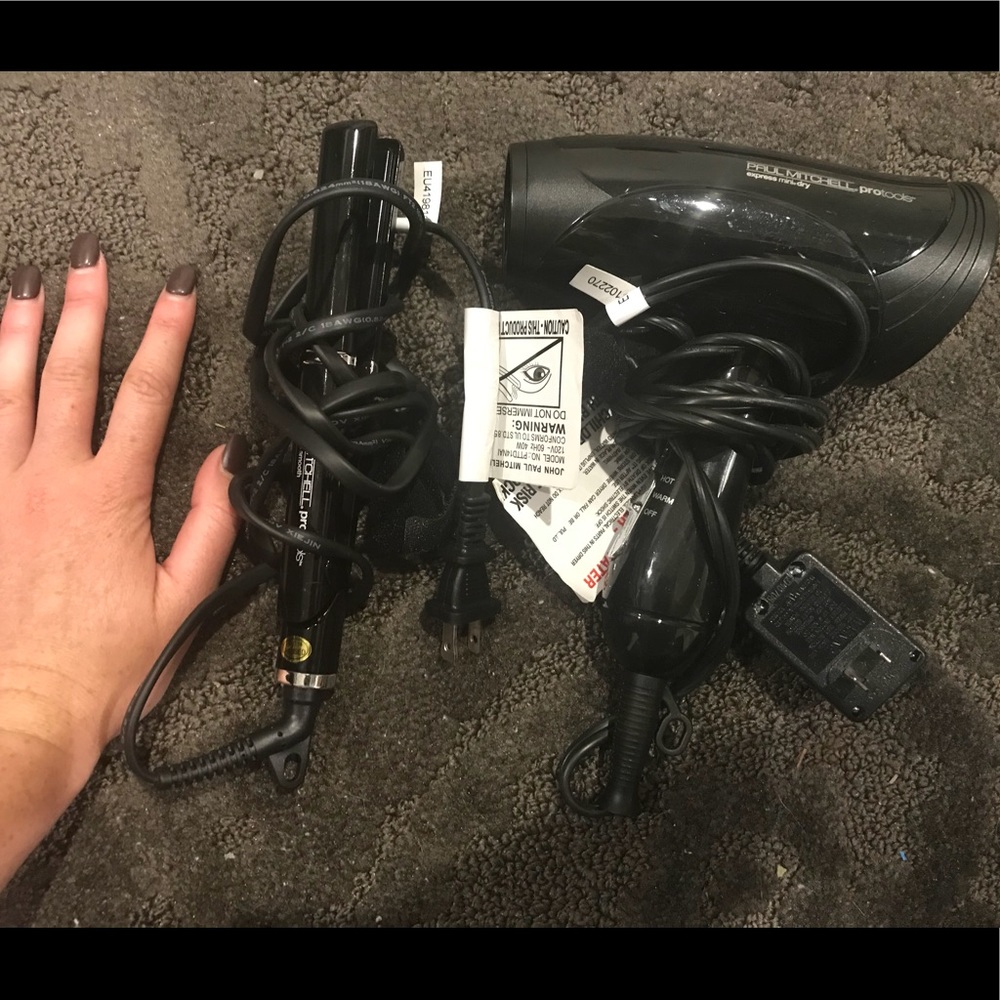 Travel sized straightener and blow dryer